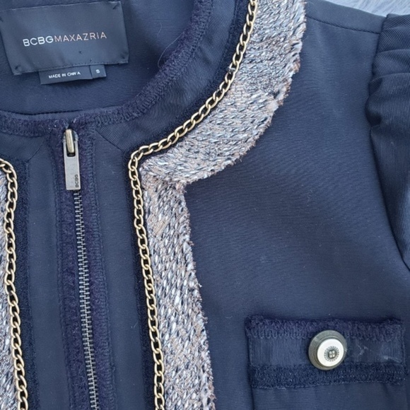 BCBGMaxAzria Embellished Cap Sleeves black top S - Picture 1 of 7